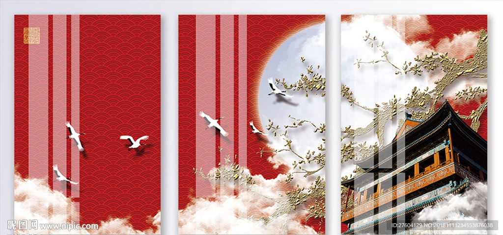 中国风建筑风景创意装饰画