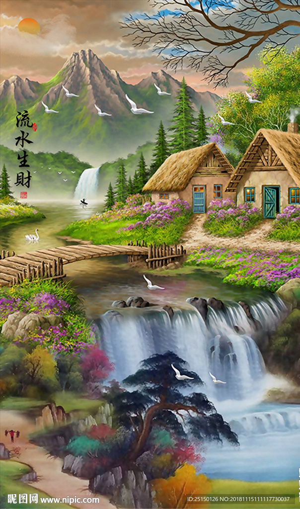 中式田园风景画