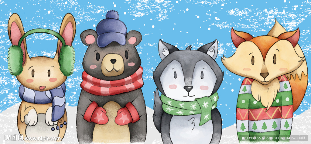冬季服饰动物