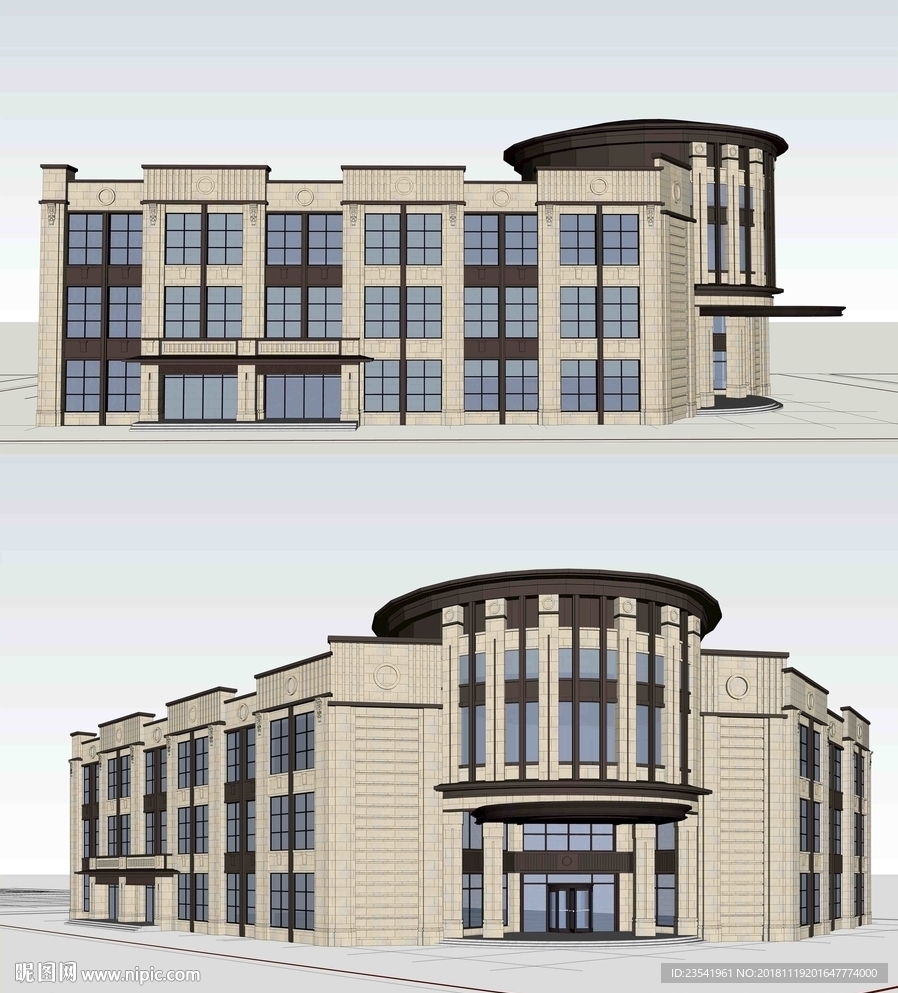 建筑立面SU模型設計