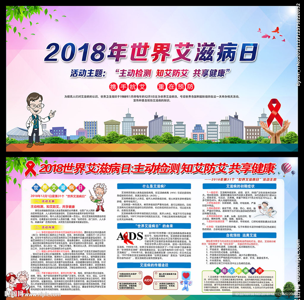 2018年艾滋病日展板