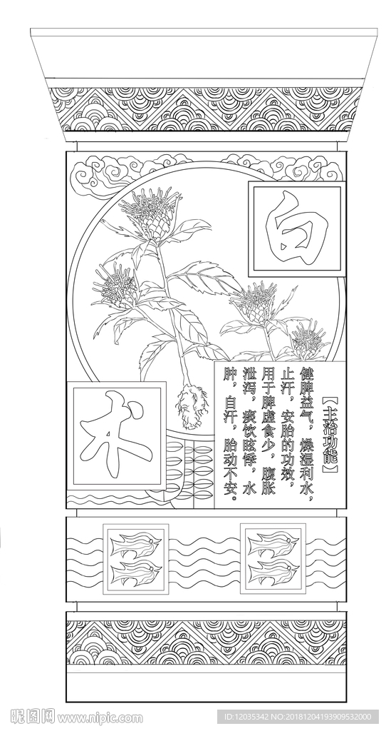 中藥文化柱