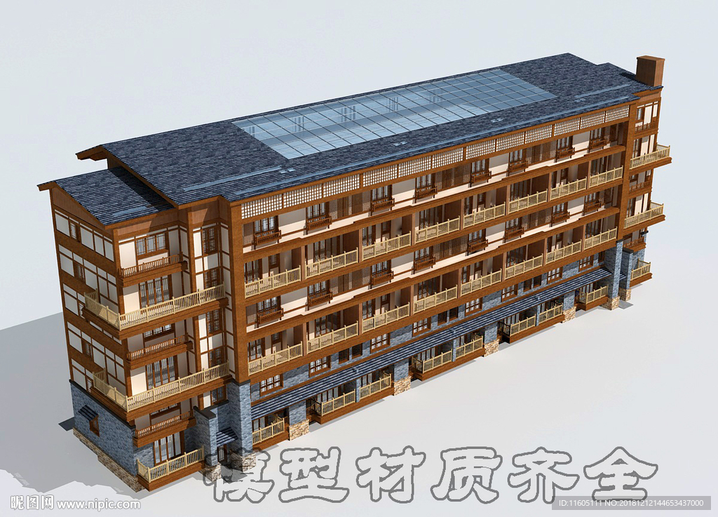 中式公寓模型