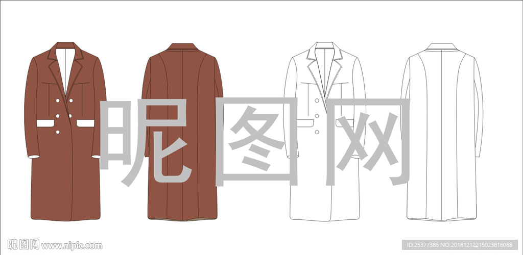 外套手繪矢量圖