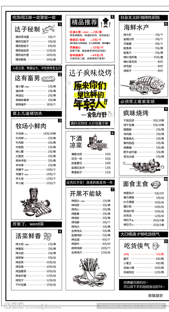 燒烤菜單