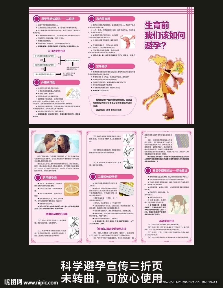 科學避孕宣傳三折頁
