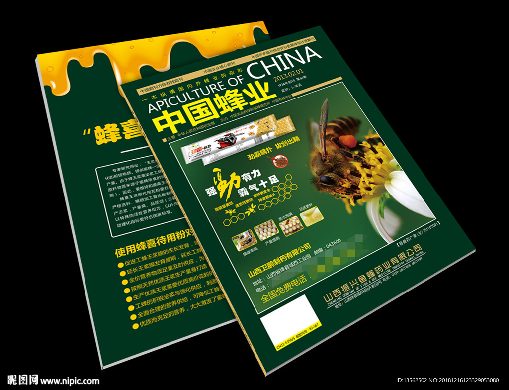 中国蜂业封面设计平面图