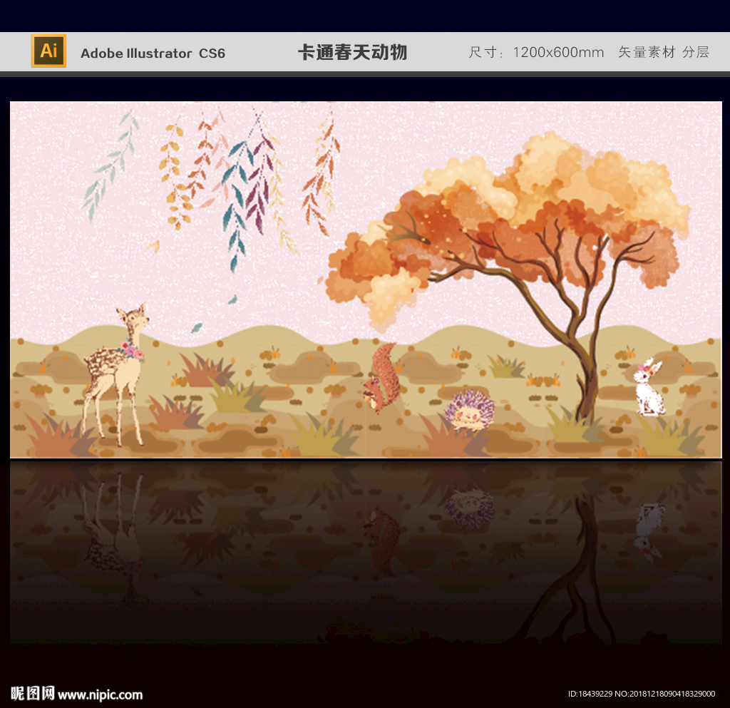 卡通動(dòng)植物背景