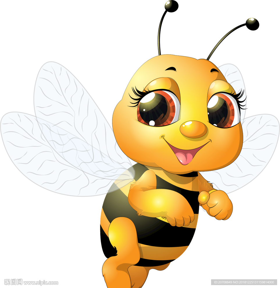 可爱卡通小蜜蜂矢量素材