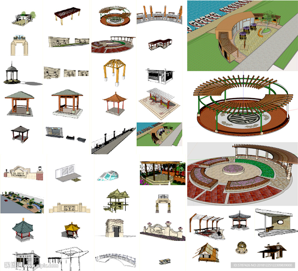 园林景观建筑模型