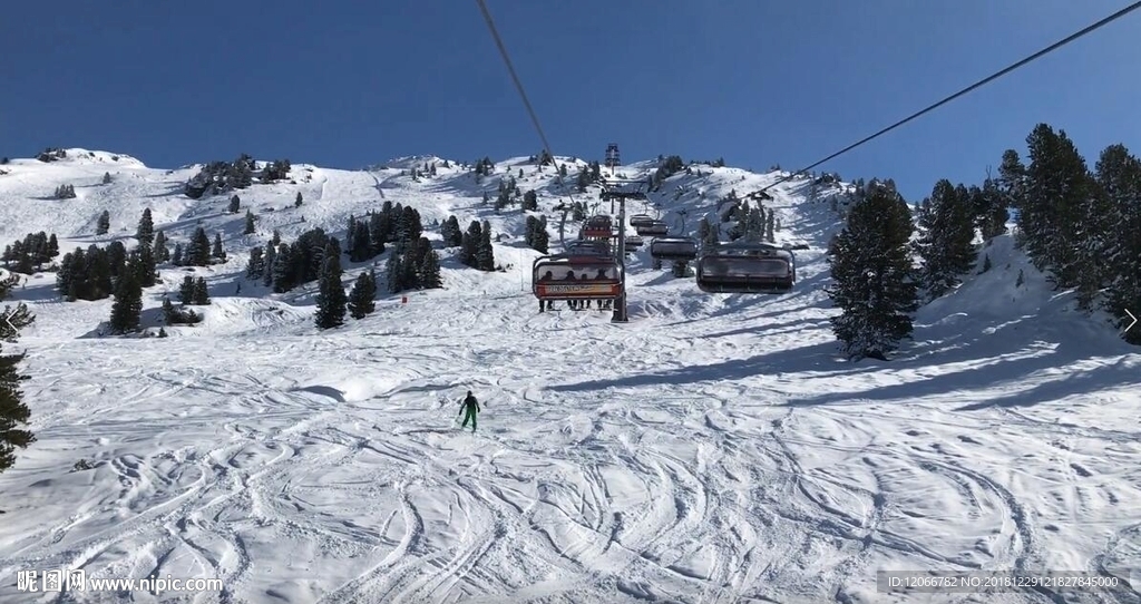滑雪 缆车 雪山