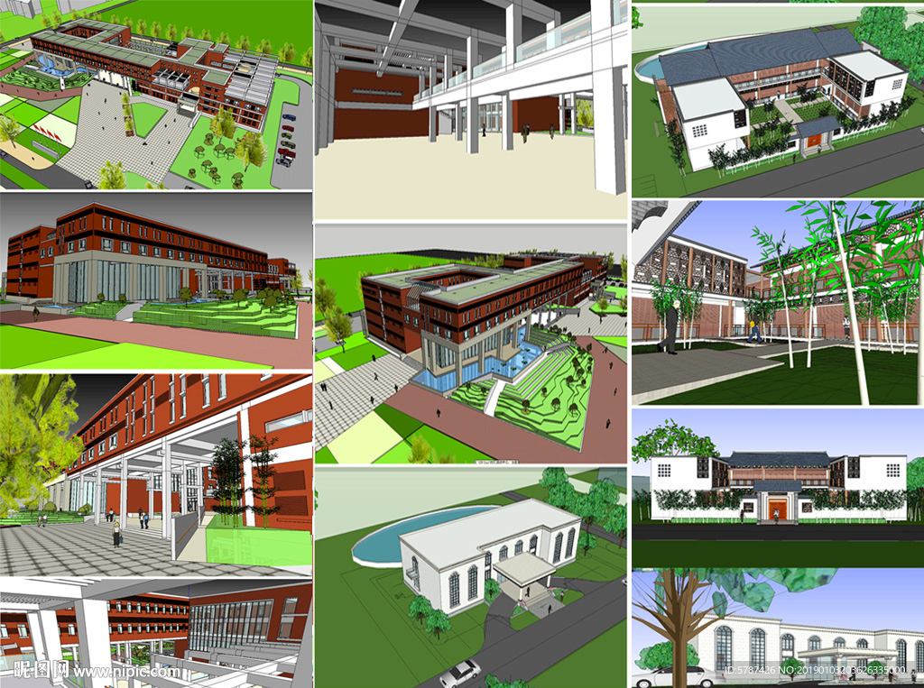 学校区建筑设计图片