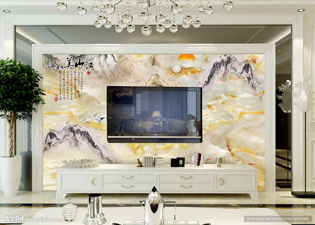 工裝背景墻 淡雅 風景背景墻