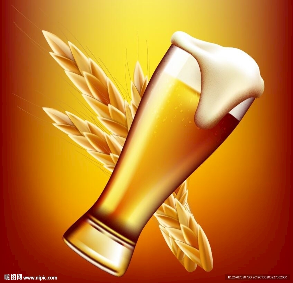 矢量啤酒與小麥