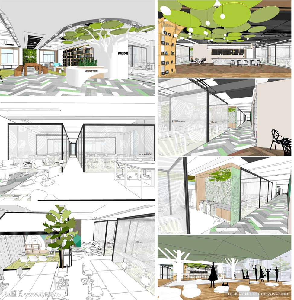 生态绿色办公室模型