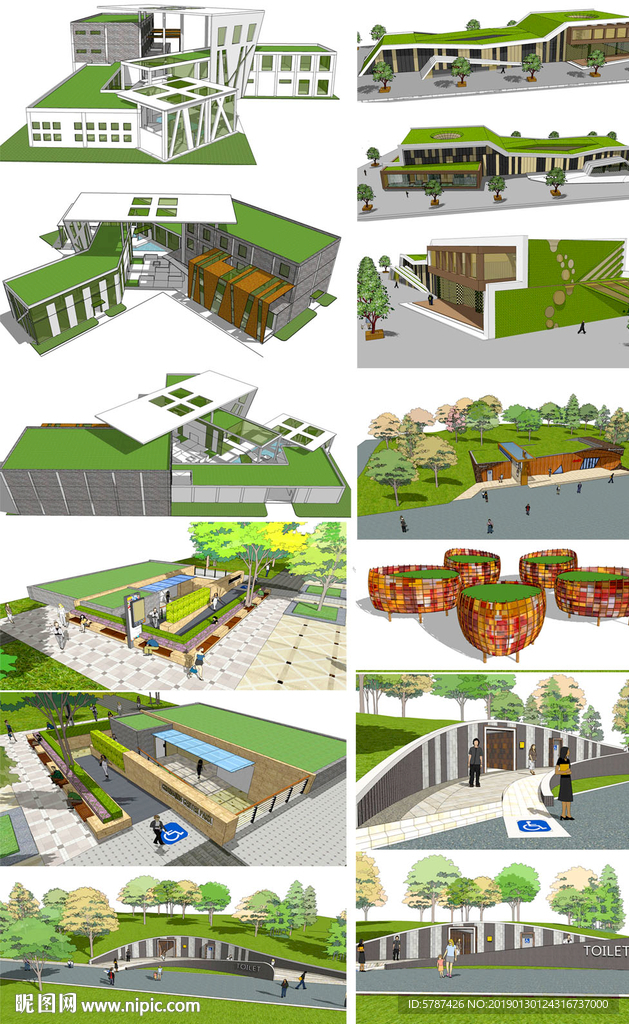 生态园林建筑模型