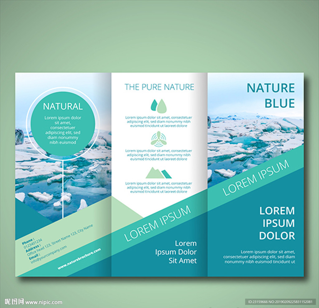 蓝色自然风景区国家公园海报