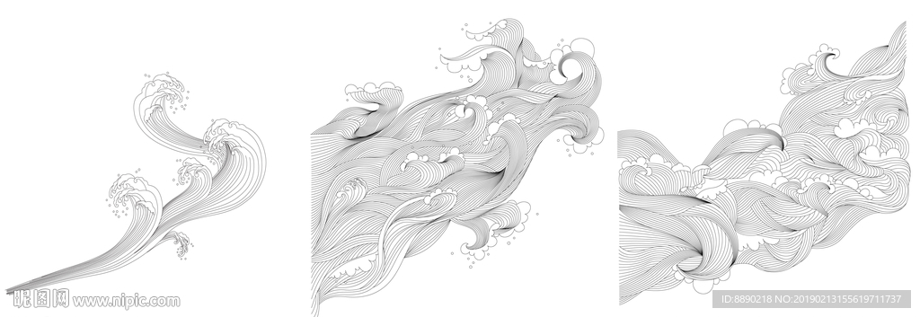 矢量水浪紋