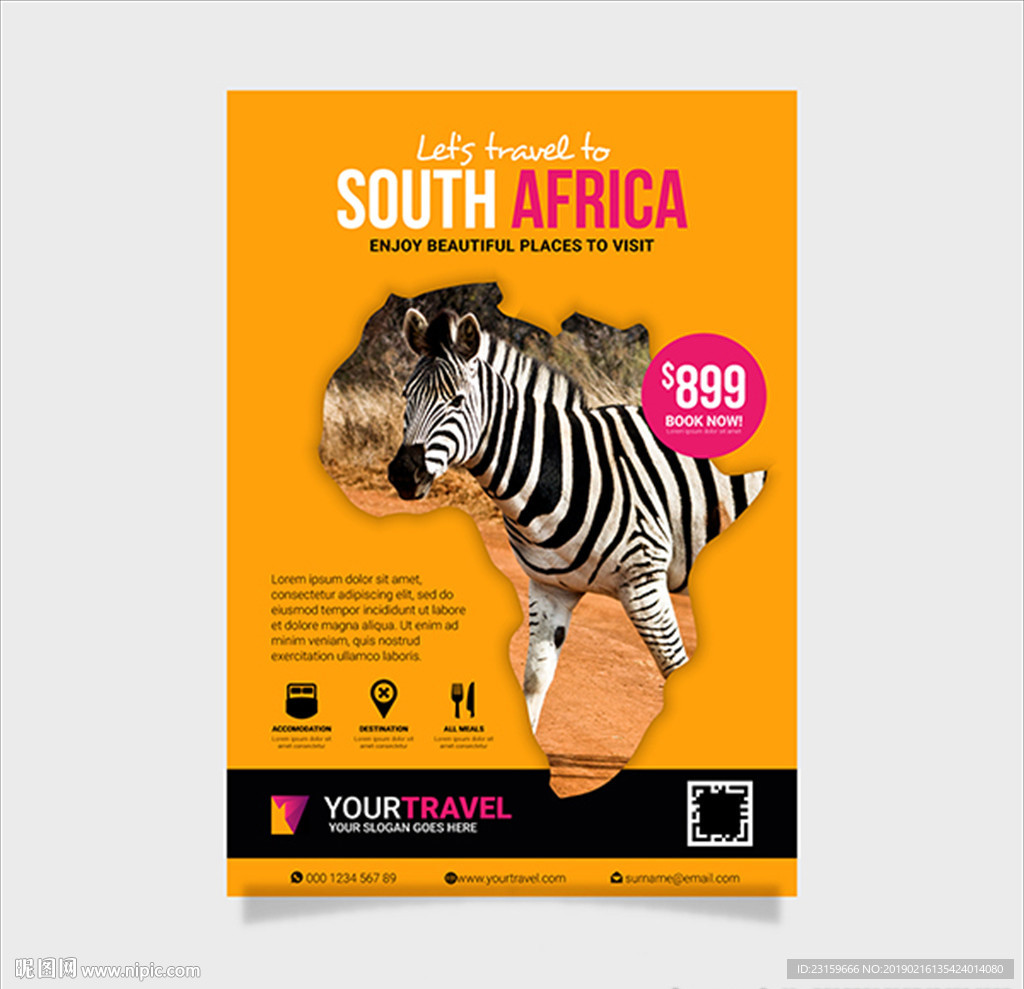 非洲国家公园旅游旅行海报