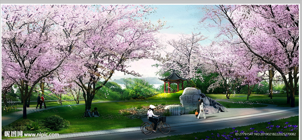 櫻花步道景觀設(shè)計(jì)效果圖