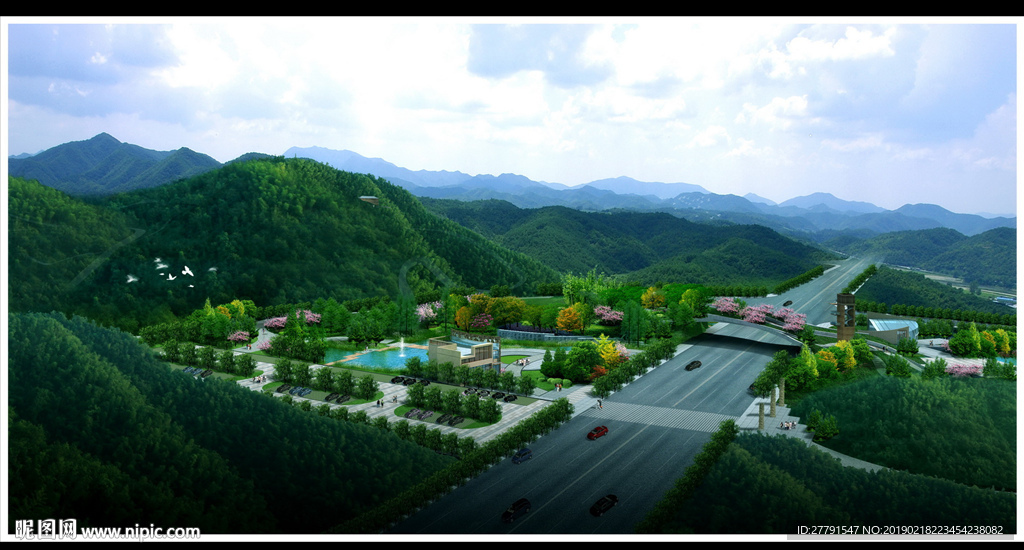 城市道路景觀效果圖