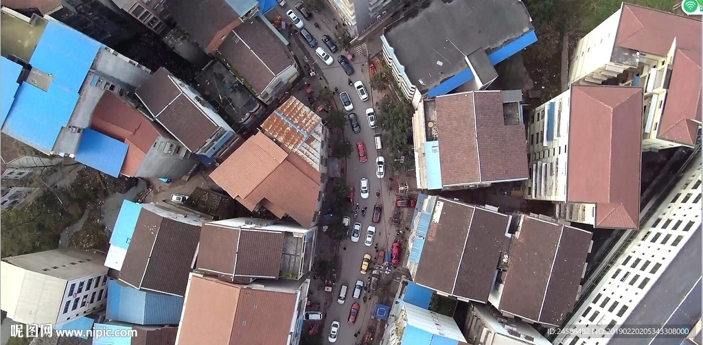空拍俯拍城市建筑4k超高清視頻