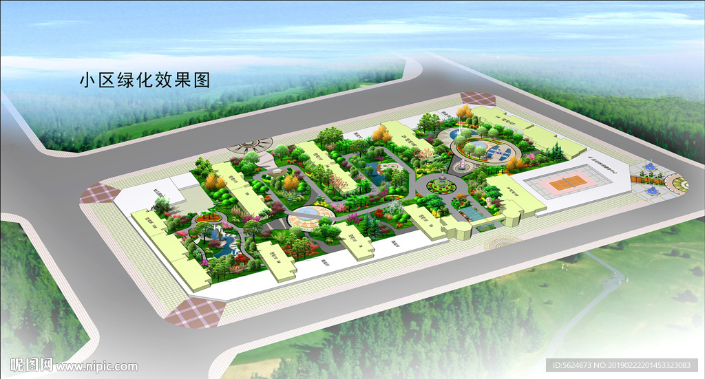 小區景觀綠化效果圖
