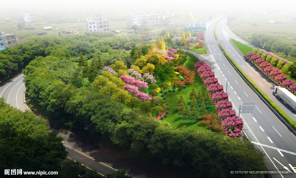 高速公路綠化提升改造效果圖