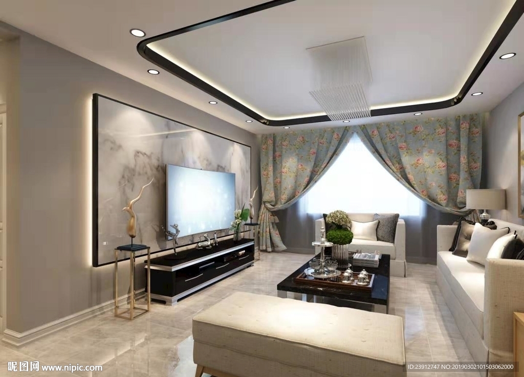 現(xiàn)代客廳效果圖