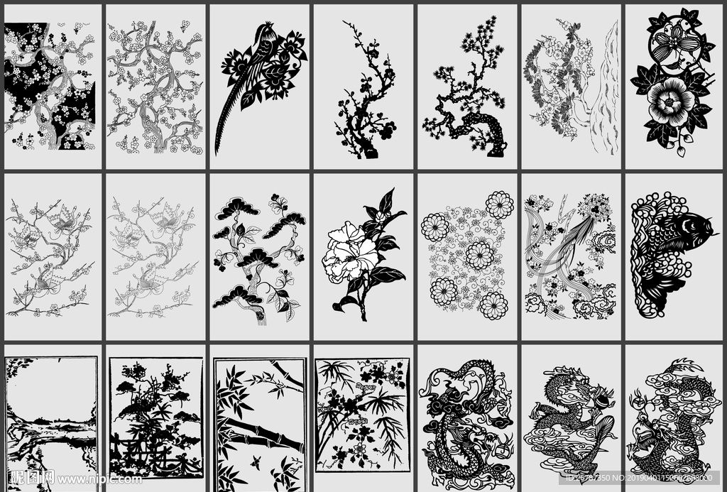 矢量中国古典绘画元素系列