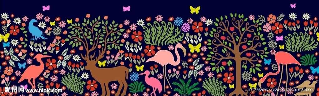 抽象動植物插畫插圖