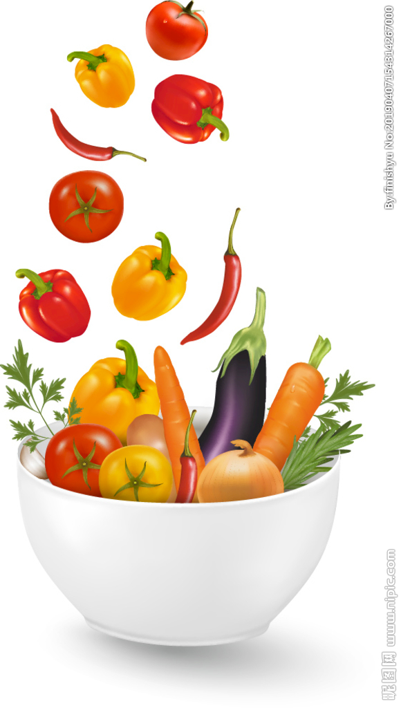健康饮食所需的新鲜蔬菜矢量素材