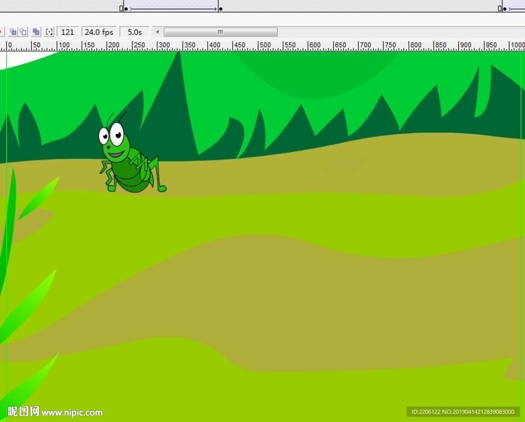在草丛里跳跃的小虫6秒动画