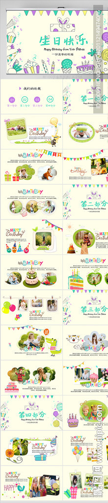 生日快樂電子相冊動態PPT