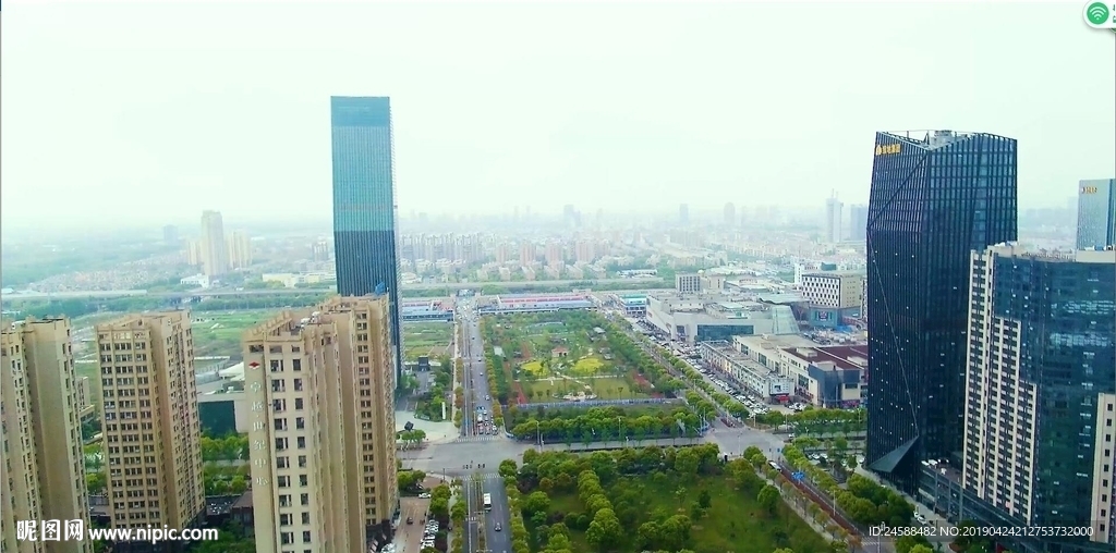 上海奉賢南橋鎮高空航拍商業中心