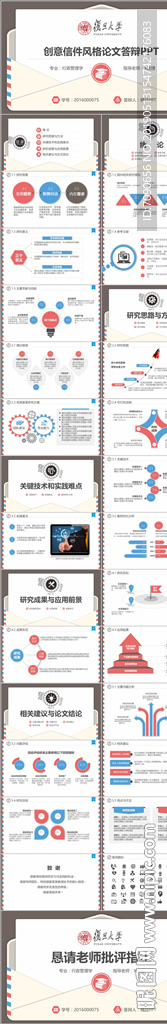 創(chuàng)意信件畢業(yè)設(shè)計(jì)答辯PPT模板