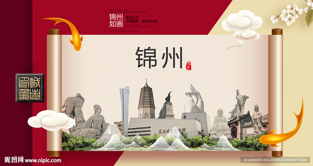 锦州文明卫生城市形象海报