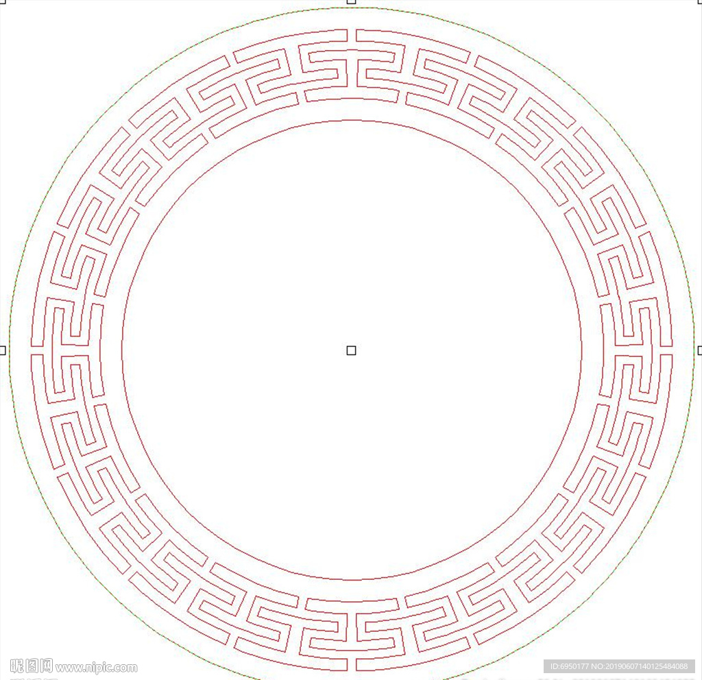 圆万字回纹边框博古线精雕线雕