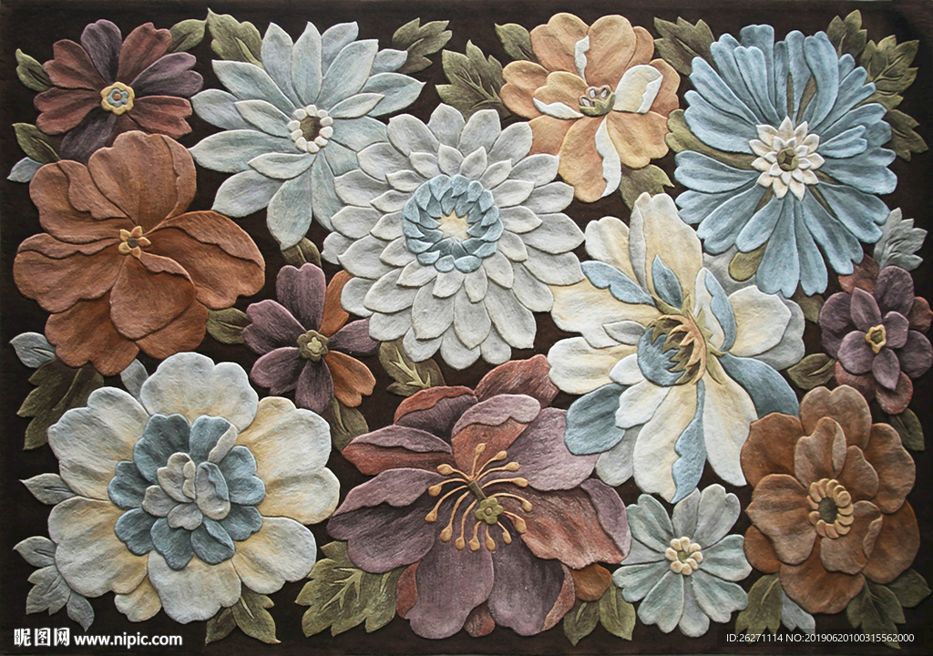 欧式 花朵地毯高清
