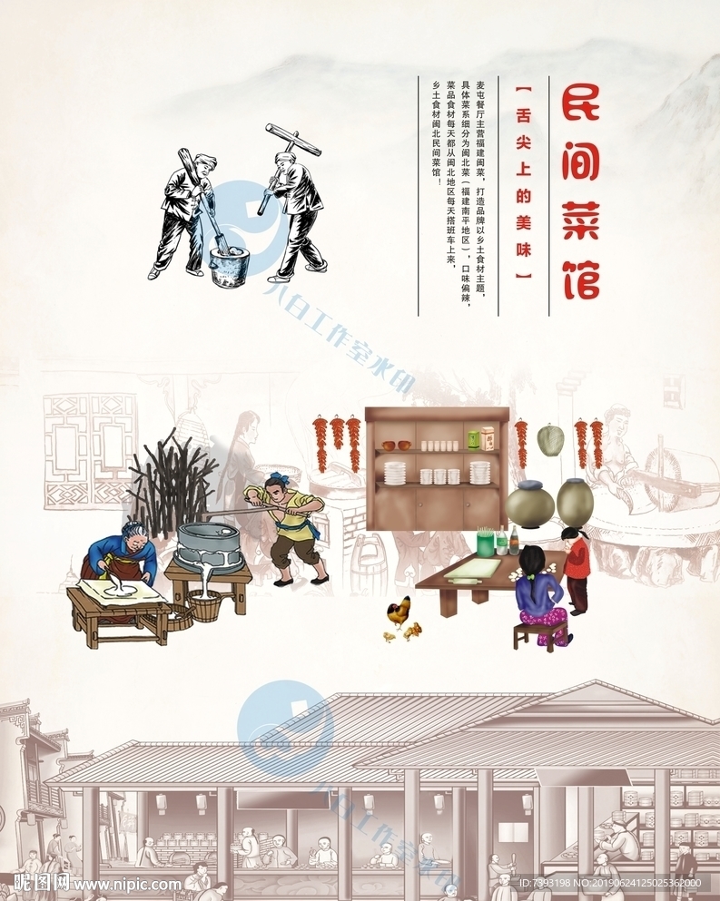 復(fù)古餐廳墻面廣告