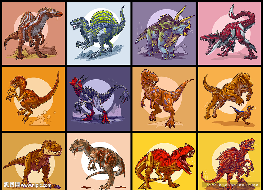 矢量侏罗纪恐龙系列