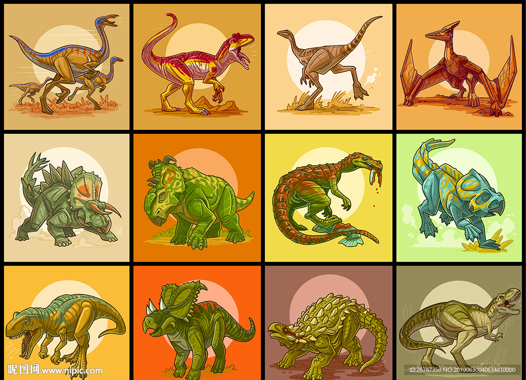 矢量侏罗纪恐龙系列