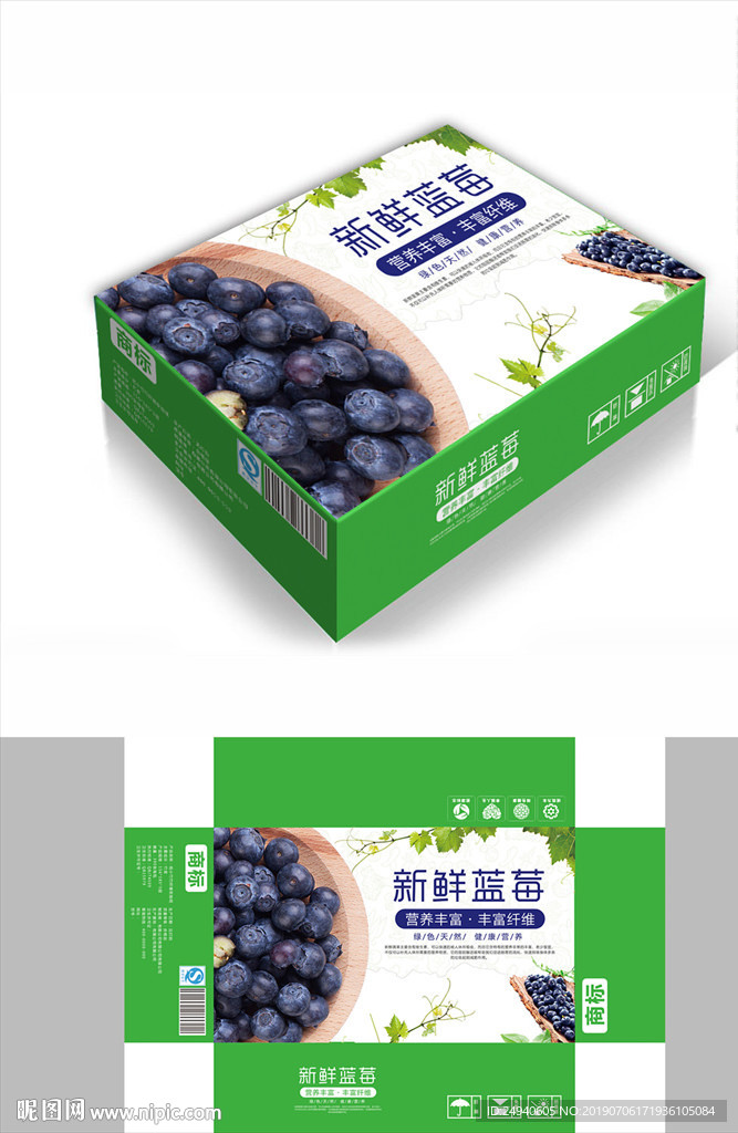 新鲜蓝莓包装箱包装礼盒设计