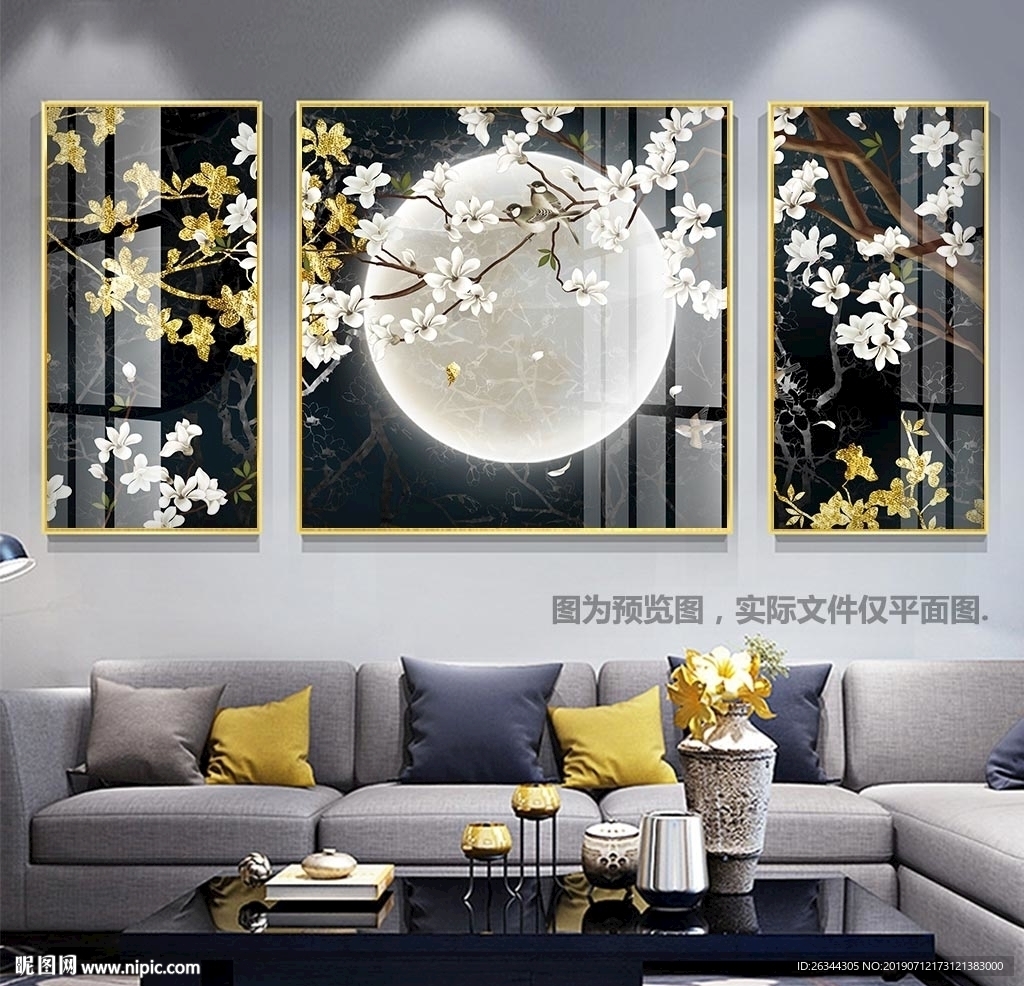 新中式轻奢豪华花鸟装饰画