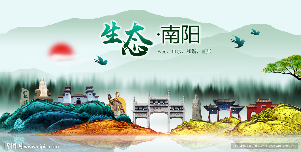 生态南阳中国梦城市形象海报广告
