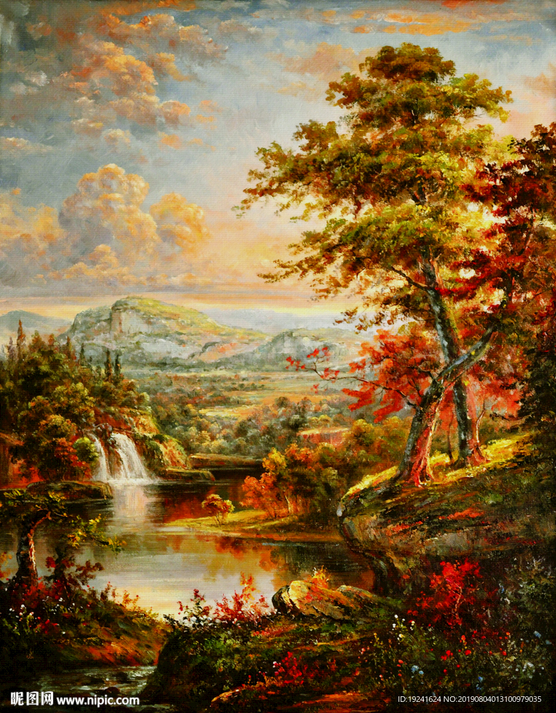 油畫風(fēng)景 森林
