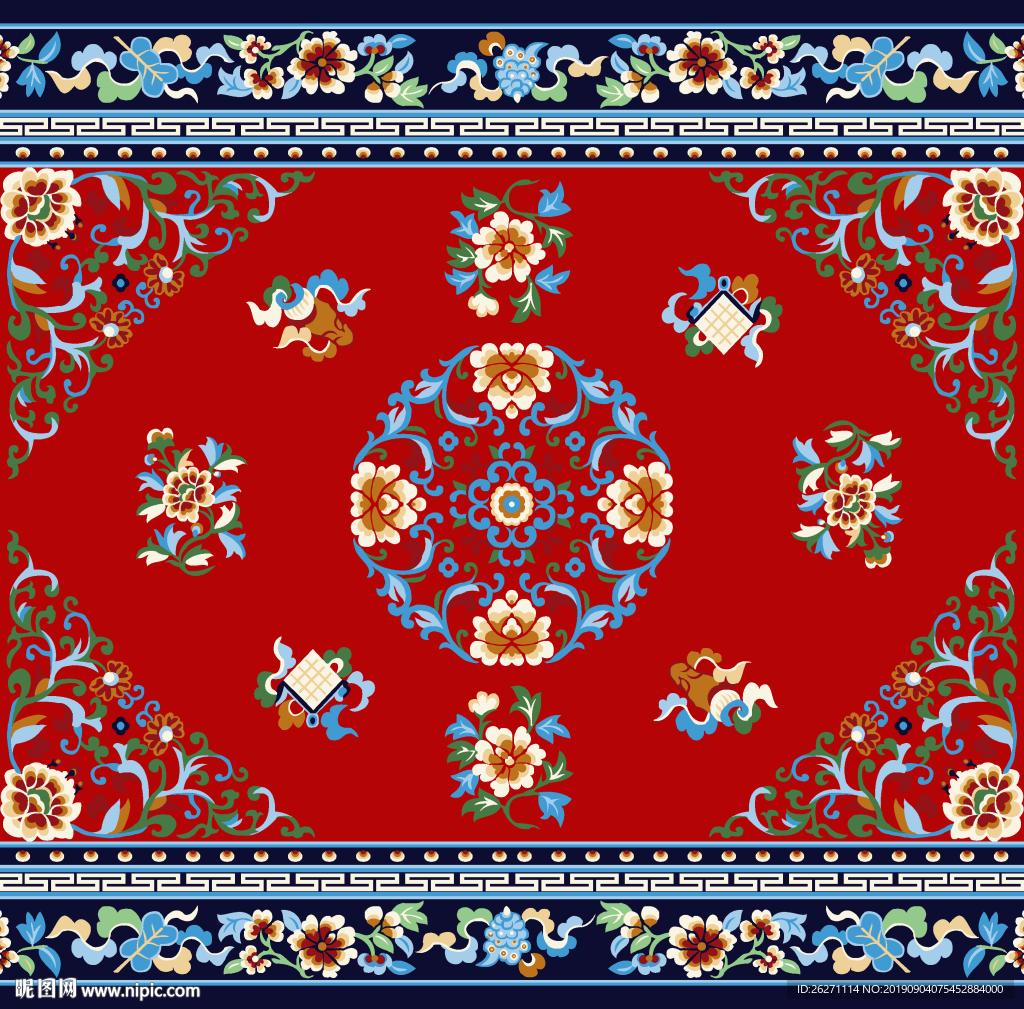 红色藏毯地毯走廊循环图