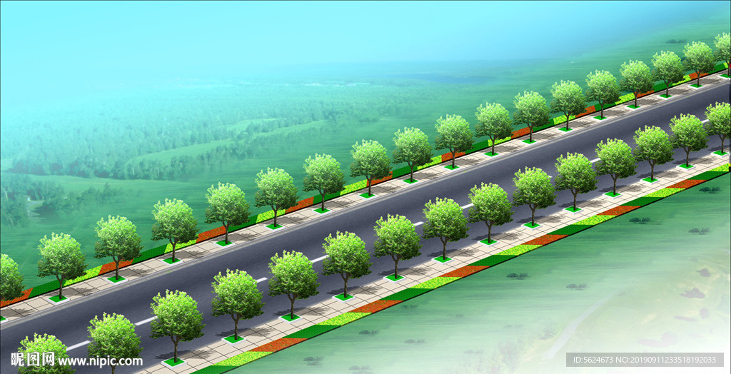 道路綠化效果圖