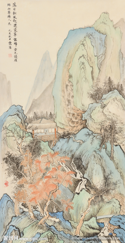 古典中国风水墨画无框玄关装饰画