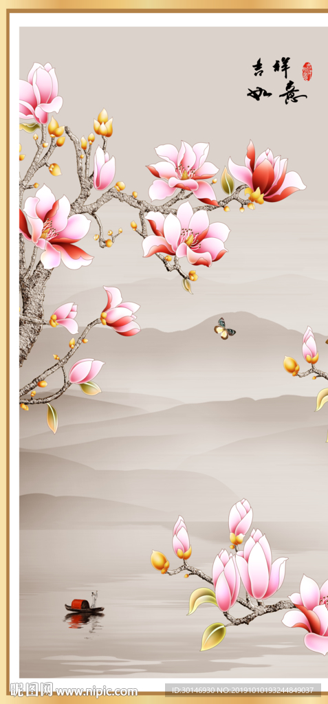 中式花鸟客厅装饰画